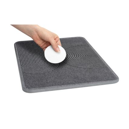 WENKO 54955100 - Odkvapkávacia podložka DAMON 40 x 30 cm, diatomitová / sivá