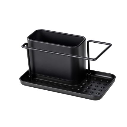 WENKO 55078100 - Organizér BLACK OUTDOOR KITCHEN 21x12 cm nerez/čierna
