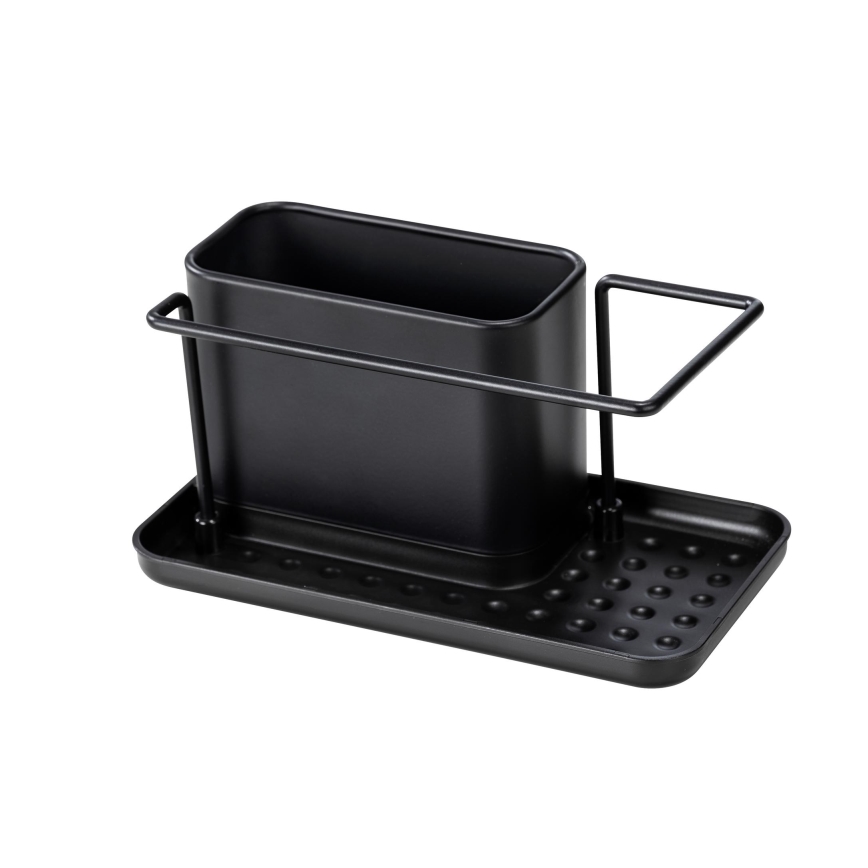 WENKO 55078100 - Organizér BLACK OUTDOOR KITCHEN 21x12 cm nerez/čierna