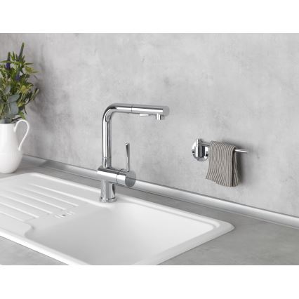 WENKO 5639100 - Držiak na utierky TURBO-LOC KÜCHE 23x6,5 cm nerez/strieborná