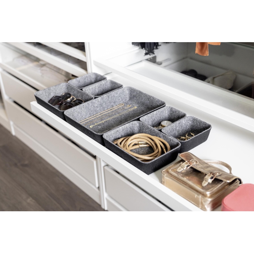 WENKO 64502100 - Organizér do zásuvky FELT 28,5x20 cm sivá
