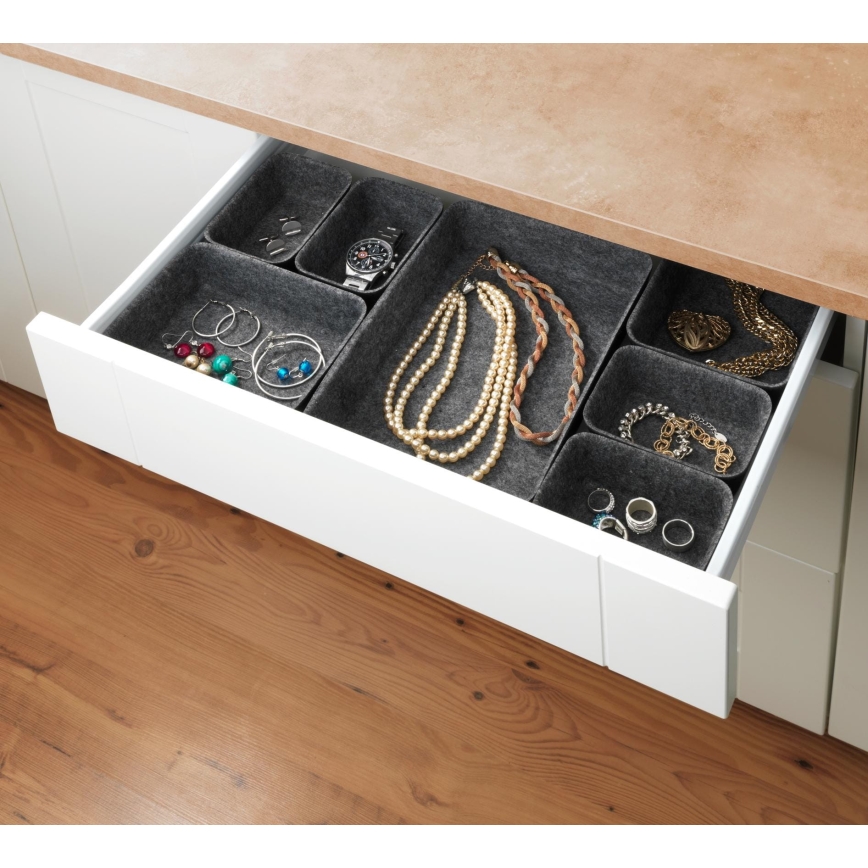 WENKO 64502100 - Organizér do zásuvky FELT 28,5x20 cm sivý