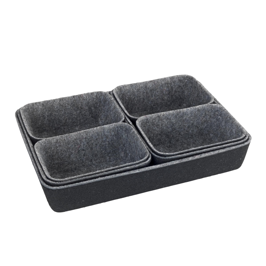 WENKO 64502100 - Organizér do zásuvky FELT 28,5x20 cm sivý