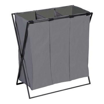 WENKO 71297800 - Kôš na bielizeň TRIO 69x76 cm sivá/čierna