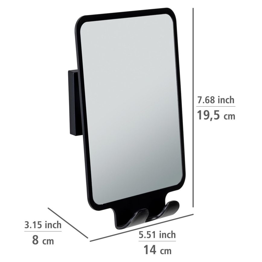 WENKO 71449800 - Zrkadlo VACUUM-LOC QUADRO ED 14x19,5 cm čierne
