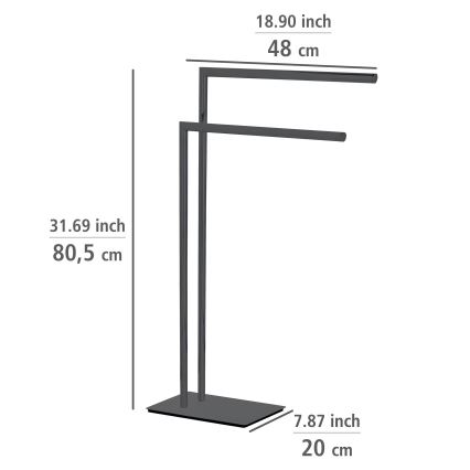WENKO 71555800 - Stojan na uteráky RECCO 48x80,5 cm čierny