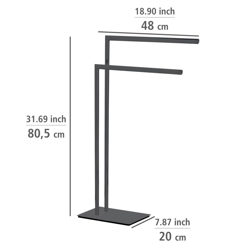 WENKO 71555800 - Stojan na uteráky RECCO 48x80,5 cm čierny