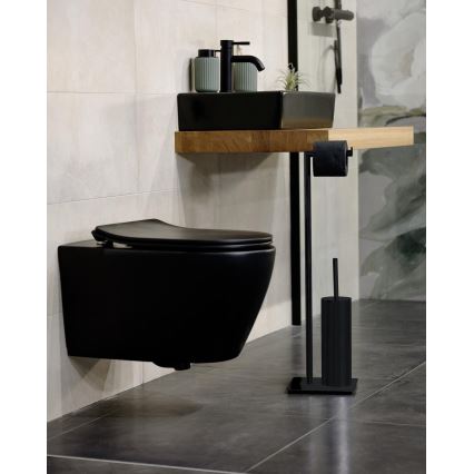 WENKO 71556800 - WC súprava RECCO 20x71,5 cm čierna