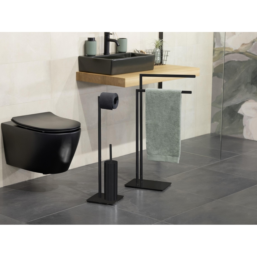 WENKO 71556800 - WC súprava RECCO 20x71,5 cm čierna