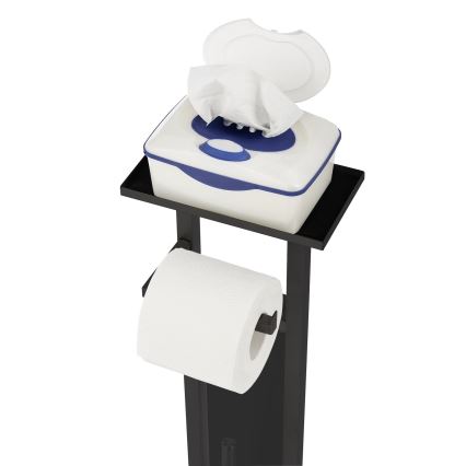 WENKO 71558800 - WC súprava DEBAR 21x70,5 cm nerez/čierna