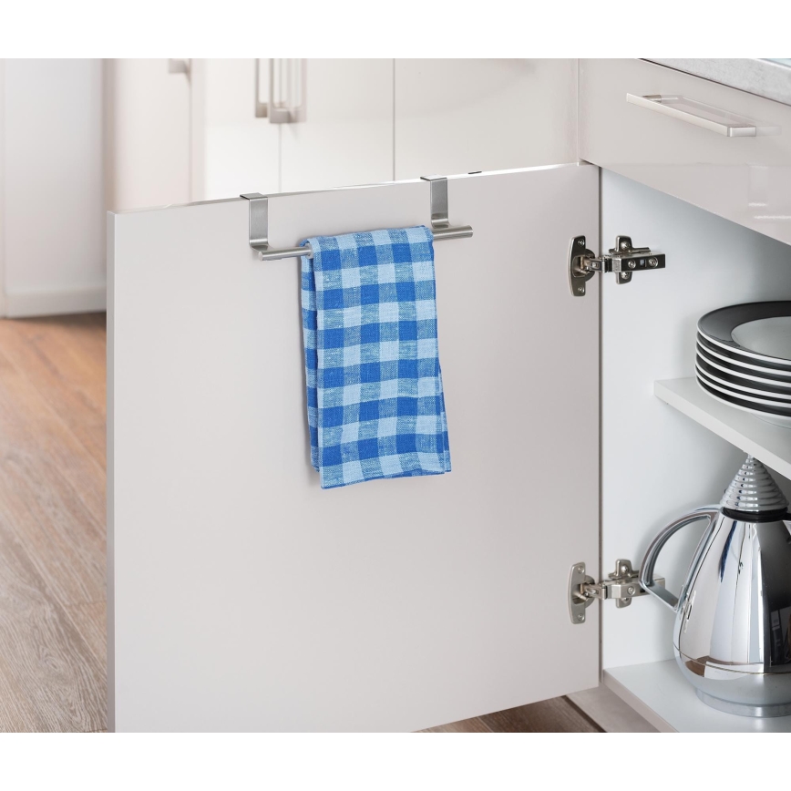 WENKO 79173100 - Držiak na uteráky TELESCOPE 7x6 cm nerezová oceľ/strieborná/čierna