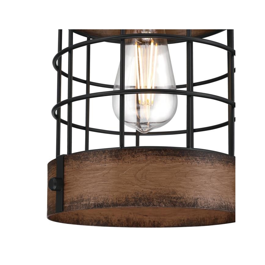 Westinghouse 61179 - Závesný luster so lankom LANGSTON 1xE27/60W/230V priemer 19 cm barnwood
