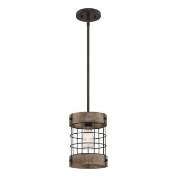 Westinghouse 61180 - Luster na lanku LANGSTON 1xE27/60W/230V pr. 19 cm borovica
