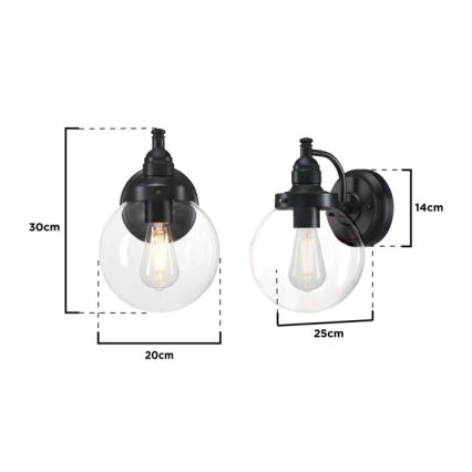 Westinghouse 61239 - Vonkajšia nástenná lampa EDDYSTONE 1xE27/60W/230V IP44