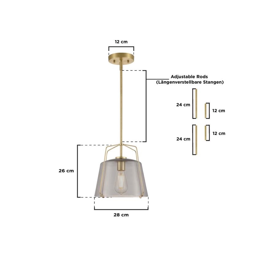 Westinghouse 61251 - Luster na tyči HALLEIN 1xE27/60W/230V