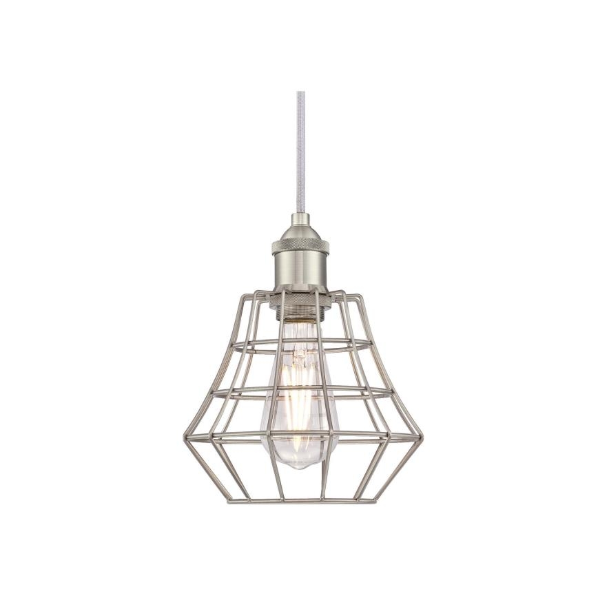 Westinghouse 6337240 - Luster na lanku NATHAN 1xE27/60W/230V pr. 19 cm strieborná