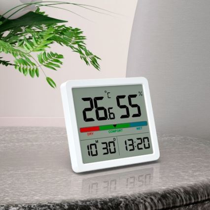 Winner Group - Digitálny teplomer s LCD displejom a vlhkomerom 2xCR2032 biela