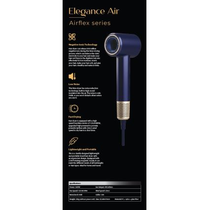 Winner Group - Fén s ionizátorom Elegance Air 1600W/230V modrá SCHUKO