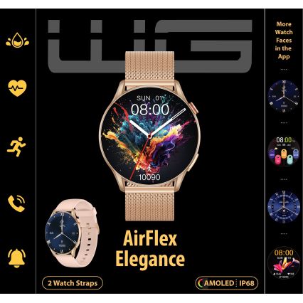 Winner Group - Inteligentné hodinky AirFlex 2 Elegance 280 mAh IP68 zlatá