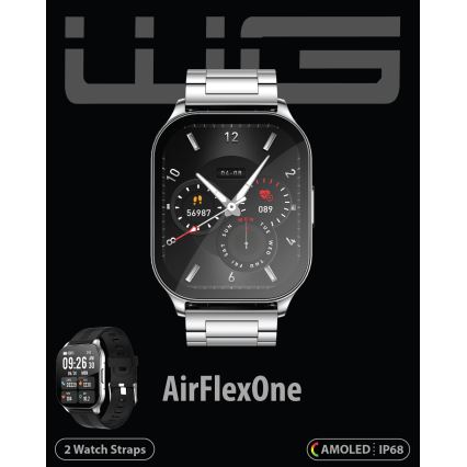 Winner Group - Inteligentné hodinky AirFlexOn 300 mAh IP68 strieborná