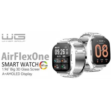 Winner Group - Inteligentné hodinky AirFlexOn 300 mAh IP68 strieborná