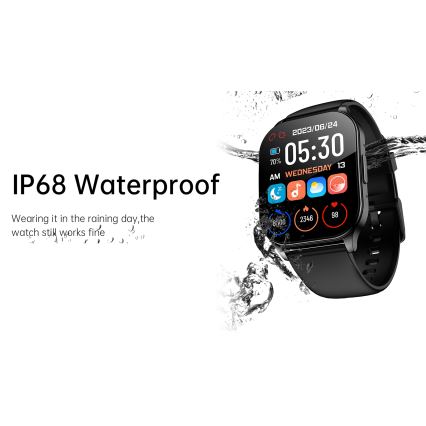 Winner Group - Inteligentné hodinky AirFlexOn 300 mAh IP68 strieborná