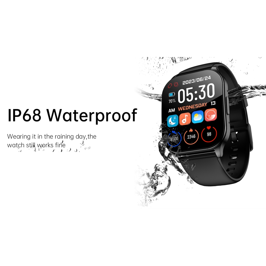 Winner Group - Inteligentné hodinky AirFlexOn 300 mAh IP68 strieborná