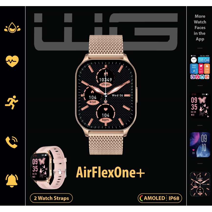 Winner Group - Inteligentné hodinky AirFlexOne+ 300 mAh IP68 zlatá