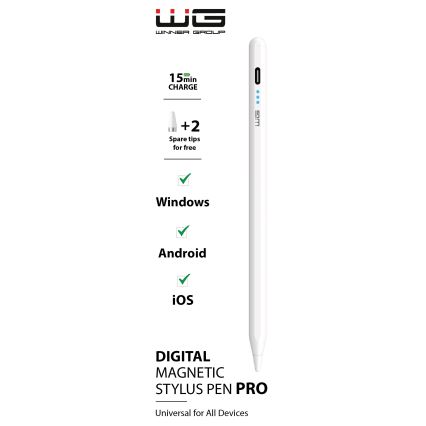 Winner Group - Magnetické dotykové pero stylus biela 100 mAh