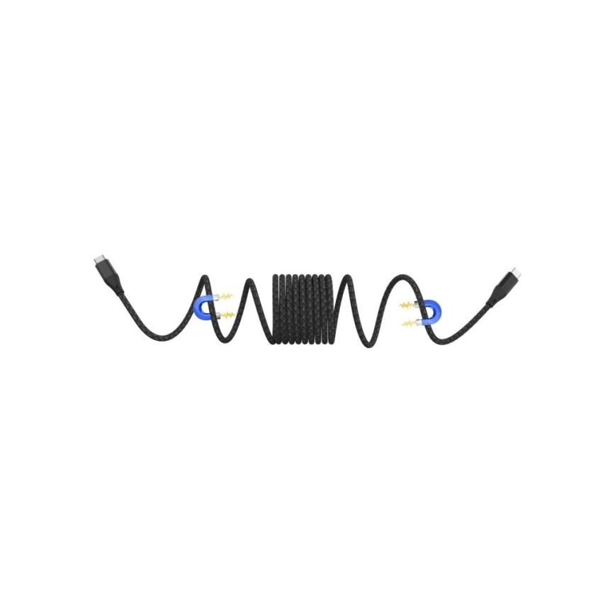 Winner Group - Magnetický USB kábel USB-C / USB-C 60W 1m čierna