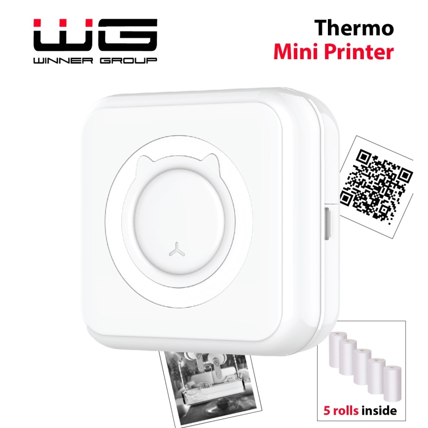 Winner Group - Mini termotilačiareň 800 mAh biela