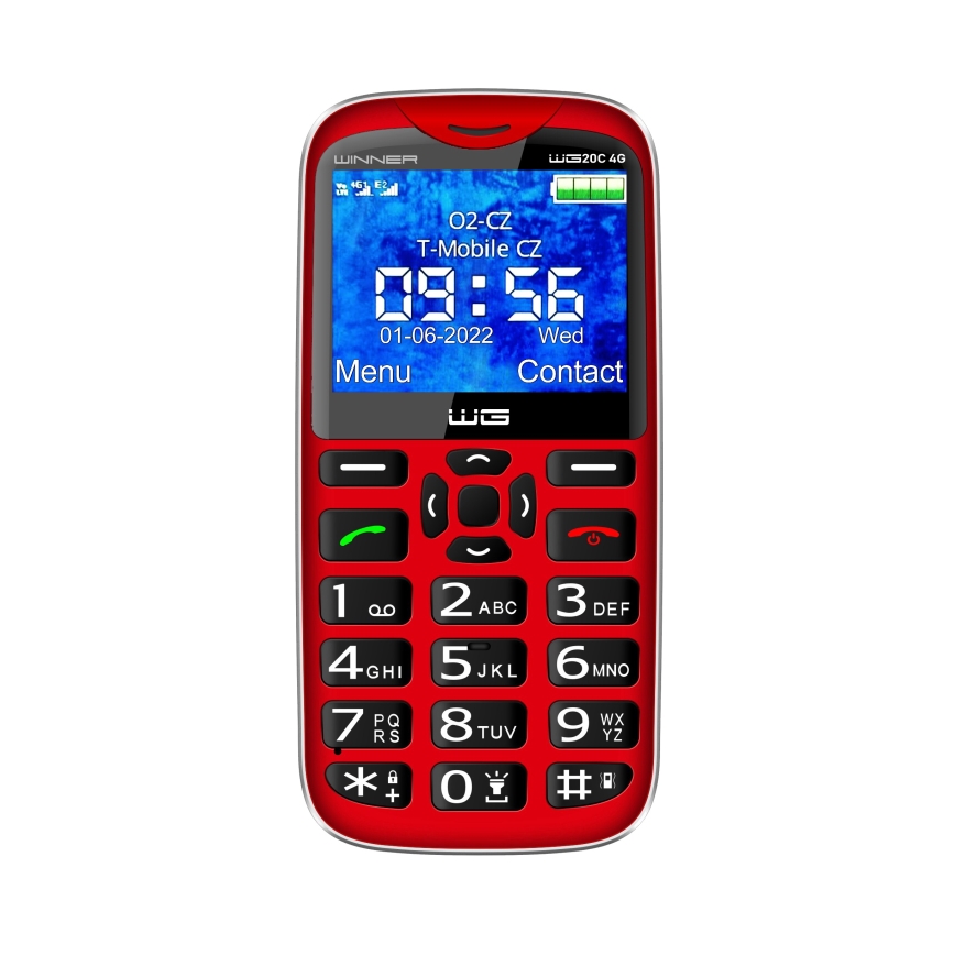 Winner Group - Mobilný telefón pre seniorov 1600 mAh červená