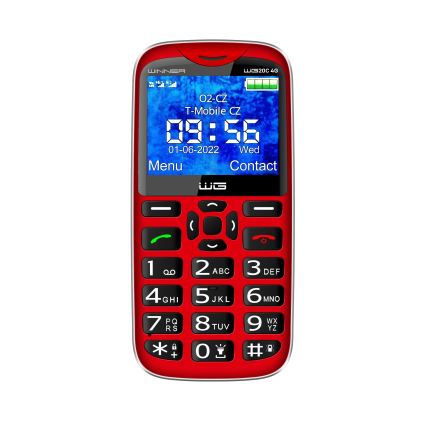 Winner Group - Mobilný telefón pre seniorov 1600 mAh červený