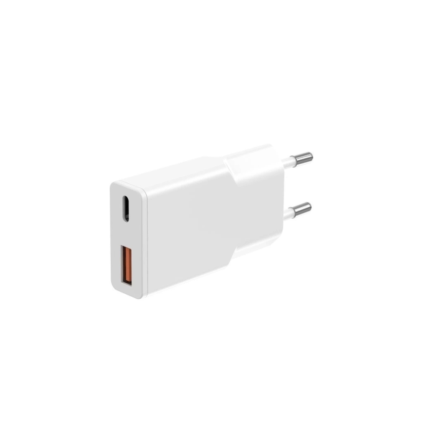 Winner Group - Nabíjací adaptér GaN 1xUSB-A + 1xUSB-C 30W biela