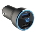 Winner Group - Nabíjačka do auta s displejom 2xUSB-A Power Delivery 30W čierna