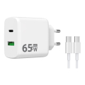 Winner Group - Rychlonabíjací adaptér 2xUSB PD 65W + USB kábel USB-C / USB-C 1m
