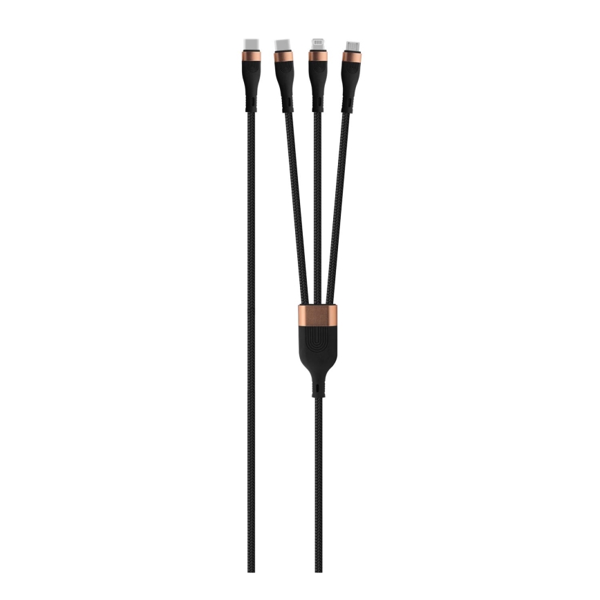 Winner Group -USB kábel 3v1 USB-C / Lightning, USB-C a Micro USB 100W 1,5m čierna