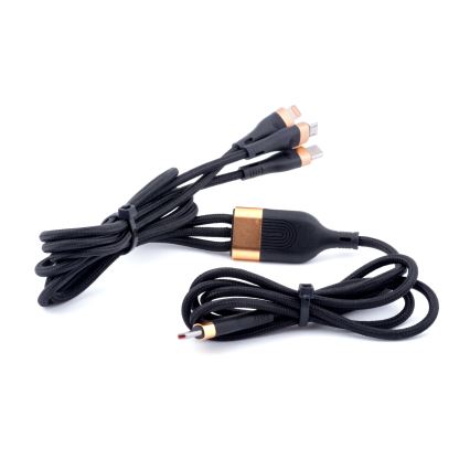 Winner Group -USB kábel 3v1 USB-C / Lightning, USB-C a Micro USB 100W 1,5m čierna