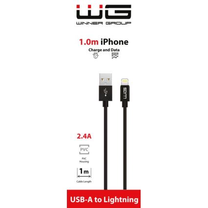 Winner Group - USB kábel Lightning / USB-A 1m čierna