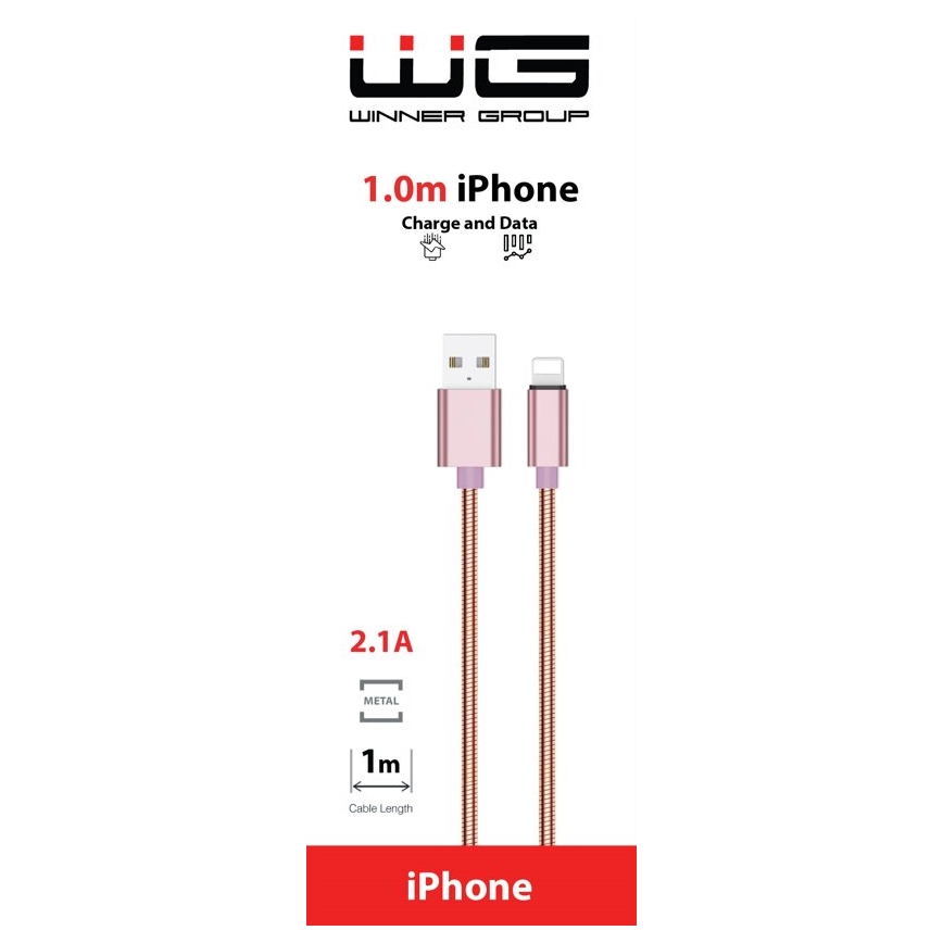 Winner Group - USB kábel Lightning / USB-A 1m ružová