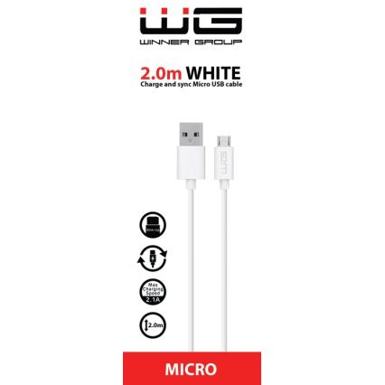Winner Group - USB kábel Micro USB / USB-A 2m biela