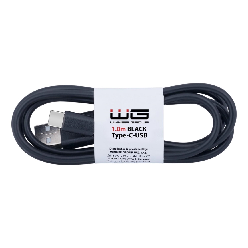 Winner Group - USB kábel USB-C / USB-A 1m čierna