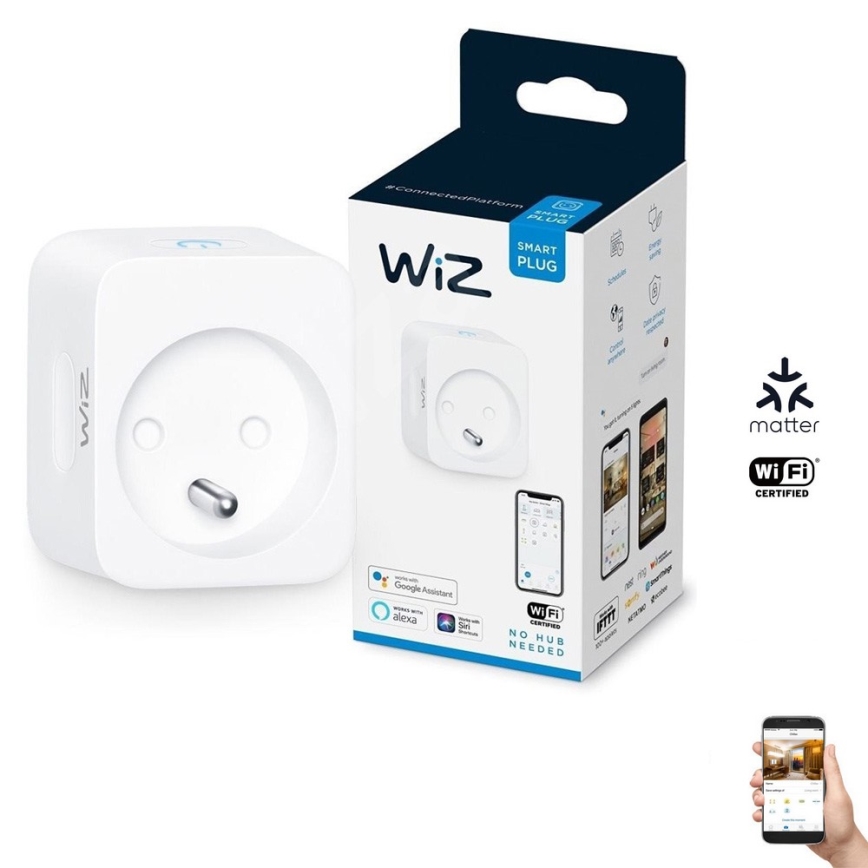 WiZ - Inteligentná zásuvka E 2300W Wi-Fi