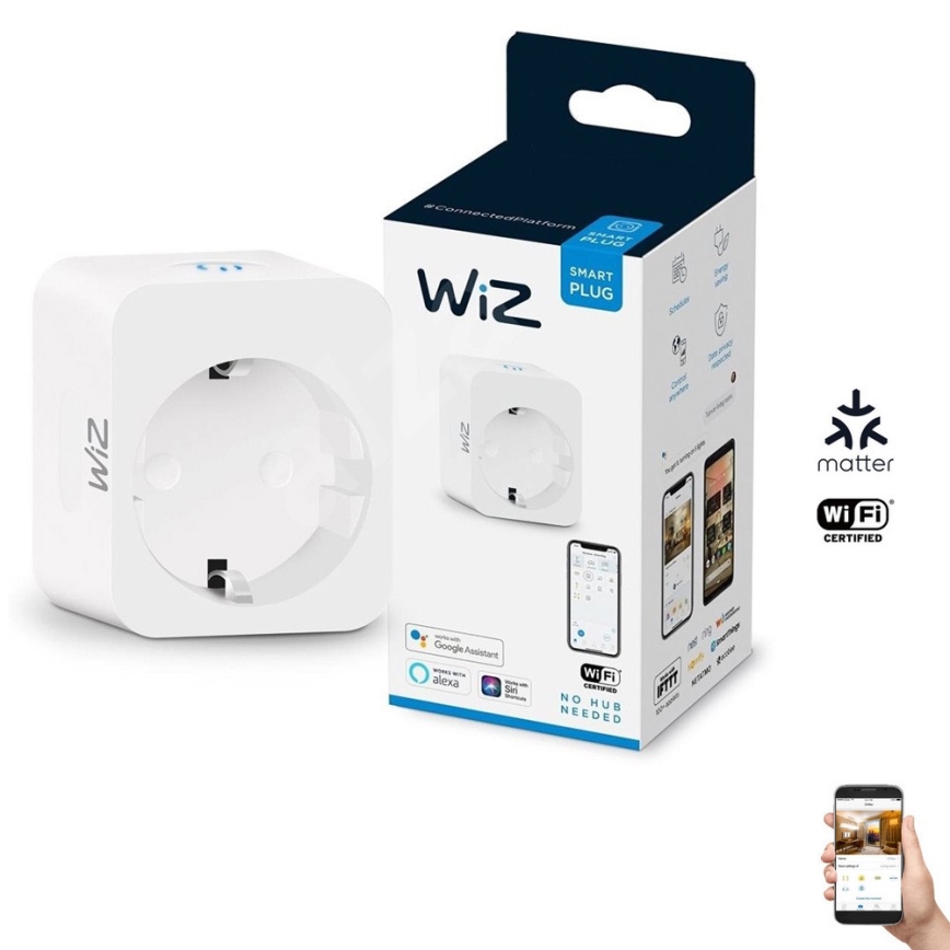 WiZ - Inteligentná zásuvka F 2300W Wi-Fi SCHUKO