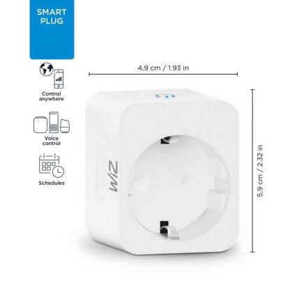 WiZ - Inteligentná zásuvka F 2300W Wi-Fi SCHUKO