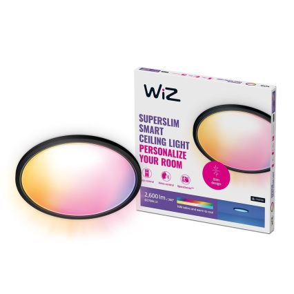 WiZ - LED RGB Stmievateľné stropné svaietidlo SUPERSLIM LED/22W/230V 2700-6500K Wi-Fi čierna