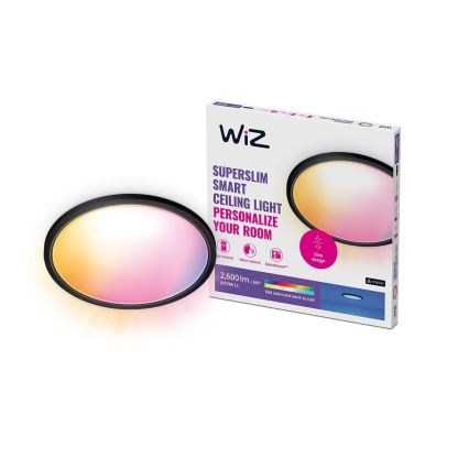 WiZ - LED RGB Stmievateľné stropné svietidlo SUPERSLIM LED/32W/230V 2700-6500K Wi-Fi čierna