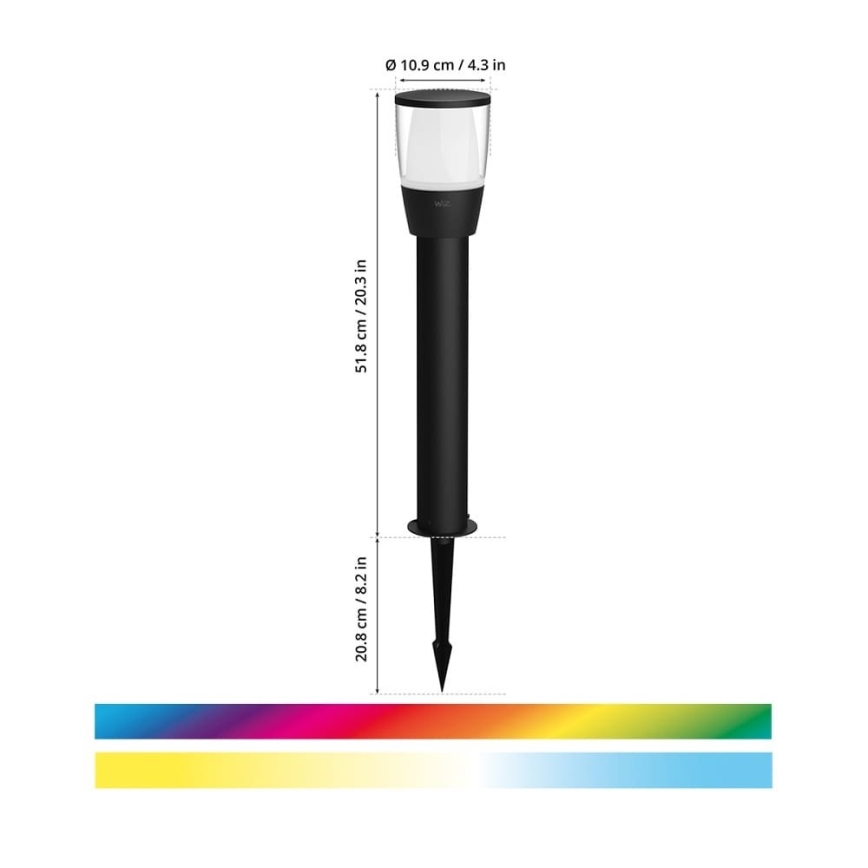 WiZ - Rozširovacia sada LED RGBW Stmievateľná vonkajšia lampa ELPAS LED/3,6W/12V 2700-5000K IP65 Wi-Fi
