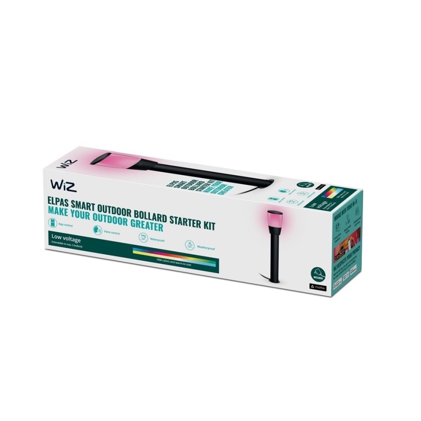 WiZ - LED RGBW Stmievateľná vonkajšia lampa ELPAS LED/4,8W/12/230V 2700-5000K IP65 Wi-Fi