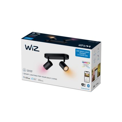 WiZ - LED RGBW Stmievateľné bodové svietidlo IMAGEO 2xGU10/4,9W/230V 2200-6500K Wi-Fi CRI 90 čierna